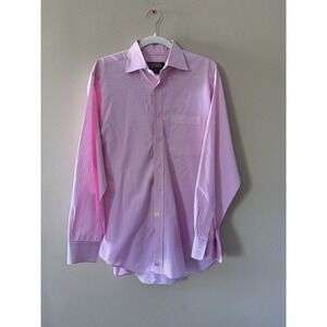 Vineyard Vines Whale Shirt Mens Medium Pink  Gingham Check Button Down Shirt EUC